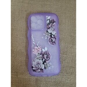 For iPhone 16 15 14 13 12 11 Pro Max Plus Purple Floral Flower Phone Case
